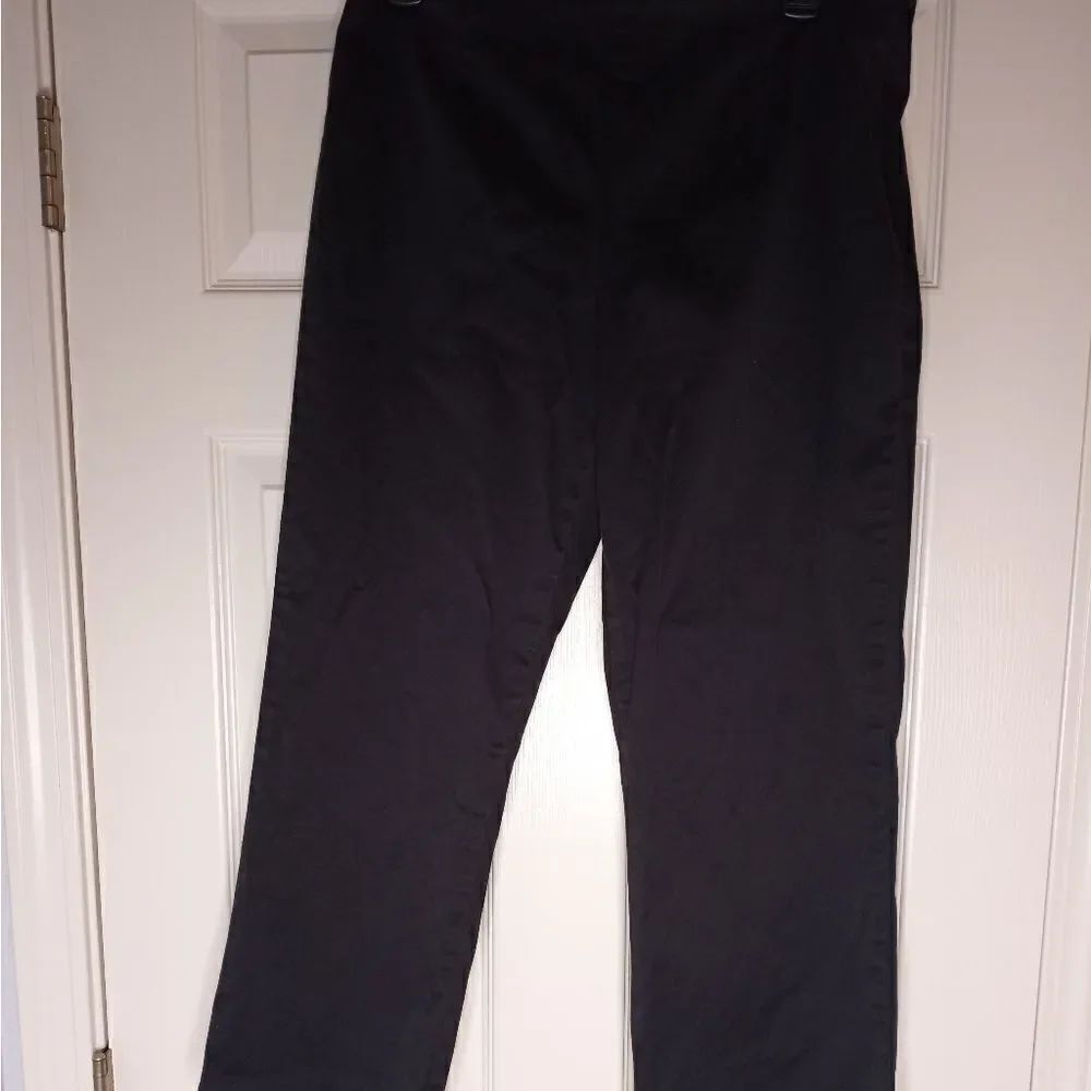 GH Bass Stretch 10 Cotton Blend Ankle Length Black Zipper Women's Pants